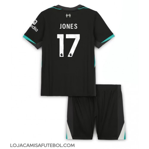 Camisa de Futebol Liverpool Curtis Jones #17 Equipamento Secundário Infantil 2024-25 Manga Curta (+ Calças curtas)